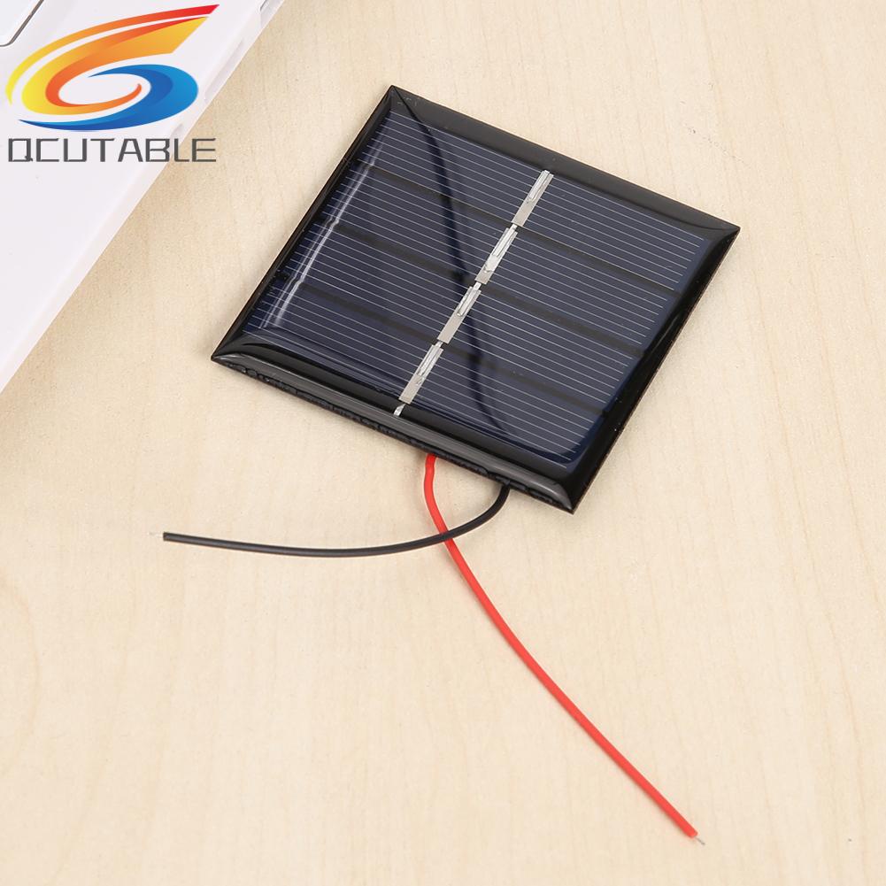 Tấm Năng Lượng Mặt Trời 0.45W 2V Với Dây 10cm Dùng Để Sạc Pin Điện Thoại