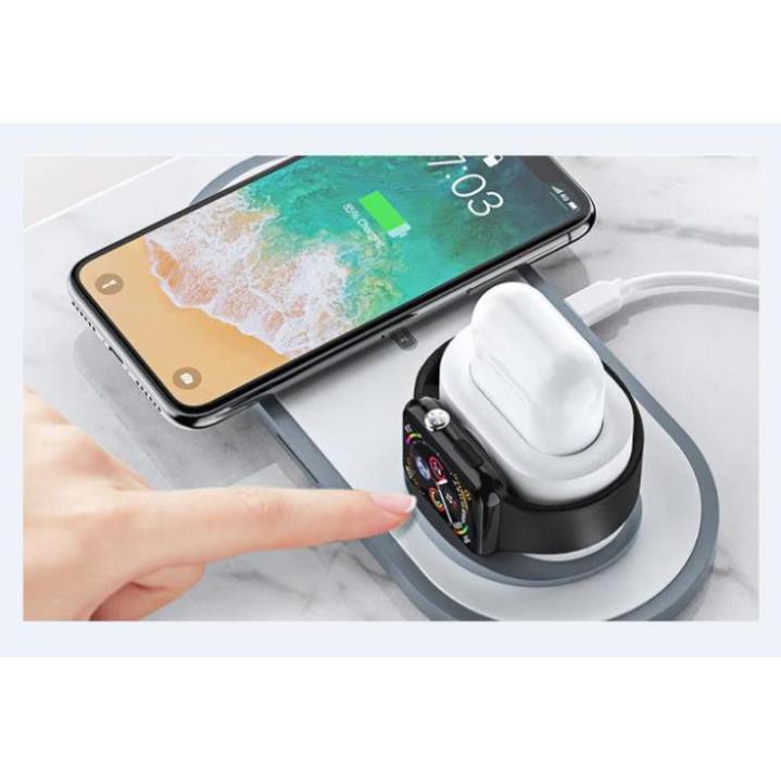 Đế sạc điện thoại không dây 10W cho iPhone - Airpods - Apple Watch Remax RP-W13