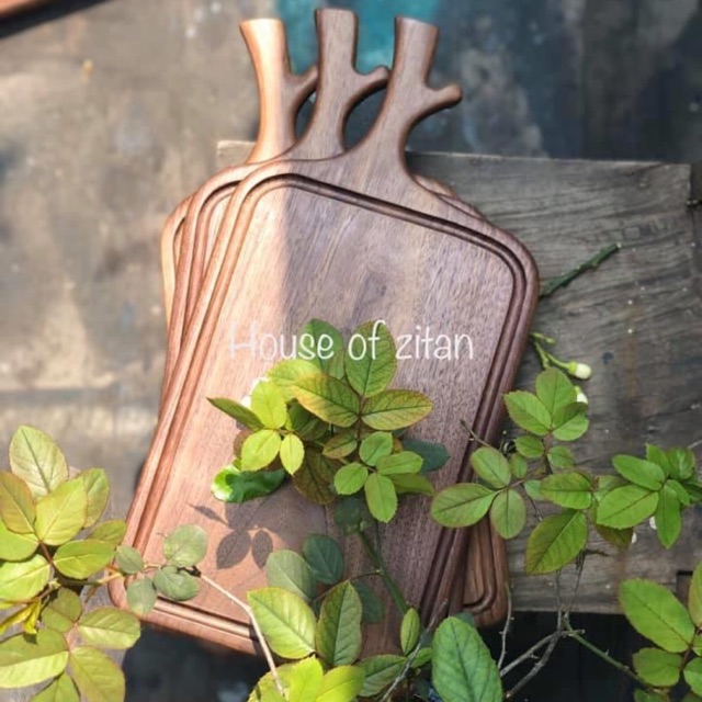 Khay thớt cành cây khoét rãnh decoz