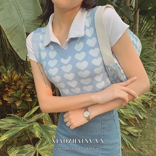 Xiaozhainv Áo Dệt Kim Sát Nách Thêu Hình Trái Tim Phong Cách Vintage Thời Trang Dành Cho Nữ