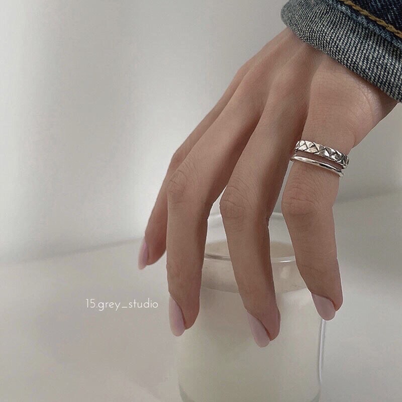 𝗥𝗜𝗡𝗚 | Nhẫn 2 line xích size nhỏ cho ngón út/áp út