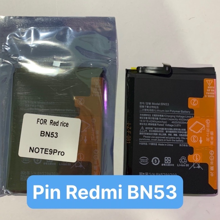 Pin chính hãng Xiaomi redmi note 9 pro / BN53 / 4000mAh / Có bảo hành