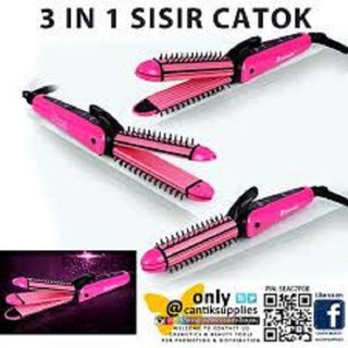 Lược điện 3 trong 1( HỒNG)