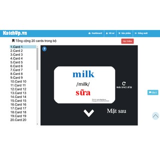 Flashcard tiếng Anh cho bé KatchUp - Thức ăn