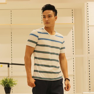 Áo polo nam Hasa đen phối trắng cam