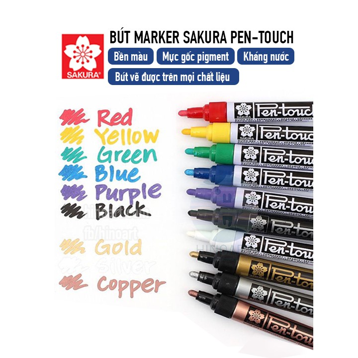 Bút vẽ trên mọi chất liệu Sakura Pentouch Marker - nhiều màu - 0.7mm/ 1mm/ 2mm/ Calligrapher