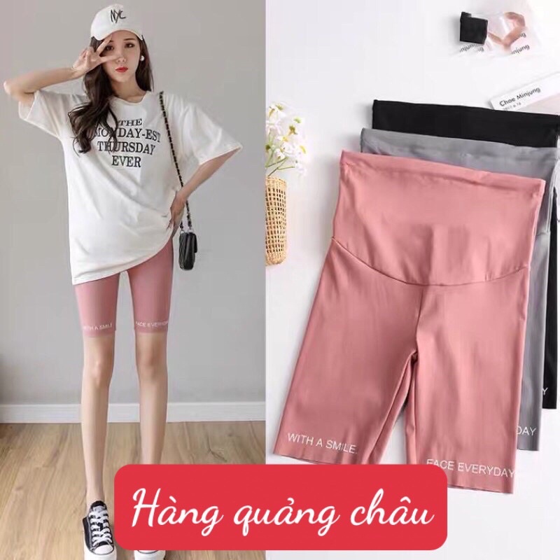 quần legging ngố lửng bầu chất đẹp co giãn tốt cho mẹ bầu mặc hè phong cách hợp thời trang