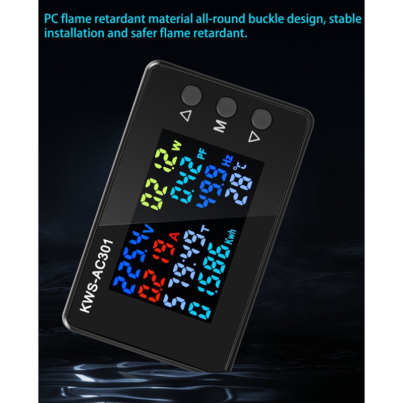 Màn hình kỹ thuật số Vôn kế hiện tại 50-300V AC Wattmeter Máy đo điện đa chức năng Máy dò điện