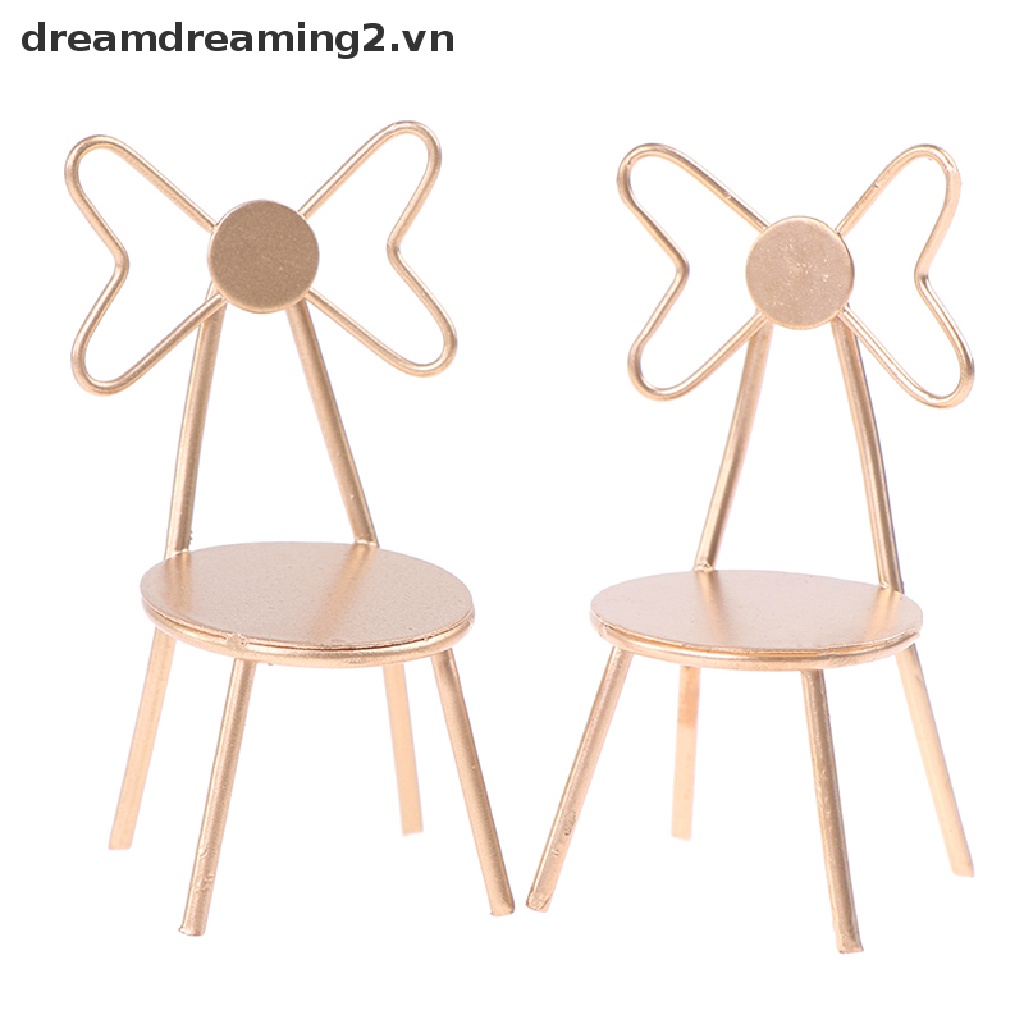 Ghế Kim Loại Mini Tỉ Lệ 1: 12 Xinh Xắn Dành Cho Búp Bê