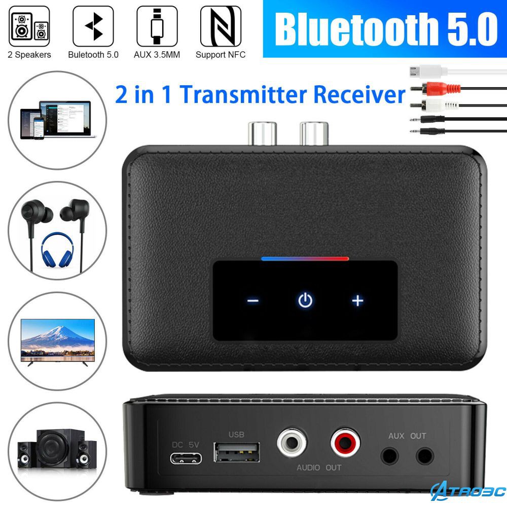 Bộ Thu Phát Bluetooth 5.0 Không Dây 3.5mm Aux Nfc Sang 2 Rca Tao3C