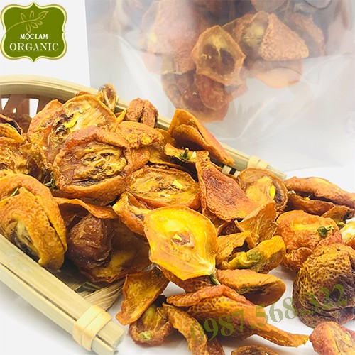 [TẶNG KÈM ĐƯỜNG PHÈN] Trà quất vàng sấy khô thái lát nguyên miếng Mộc Lam Túi zíp 500g - 1kg