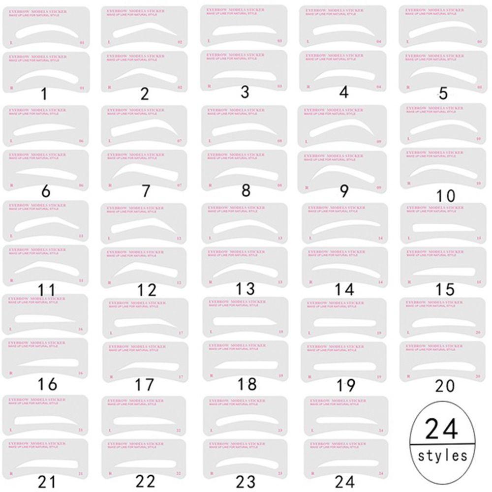 Bộ 12 / 24 Cặp Khuôn Kẻ Lông Mày Thời Trang Dành Cho Nữ