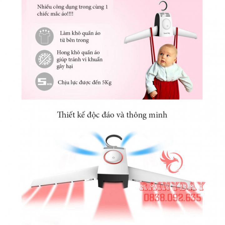 Máy sấy quần áo, giầy mini đa năng thông minh làm khô khử mùi hôi diệt khuẩn hiển đại du lịch