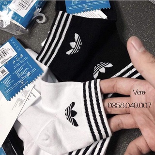 TẤT VỚ NAM NỮ CỔ NGẮN💥freeship💥 LOGO ADIDAS BA LÁ