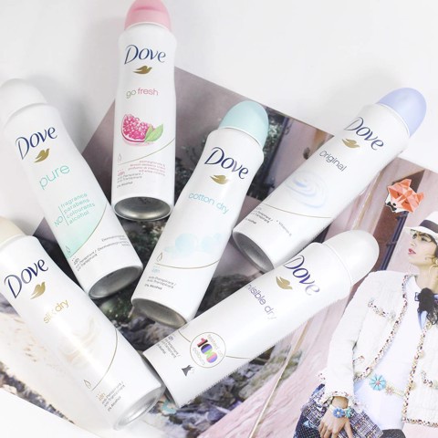 Xịt Khử Mùi Dove 48H Dưỡng Da Sáng Mịn, Khử Khuẩn, Đều Màu Da 150ml Anti-perspirant