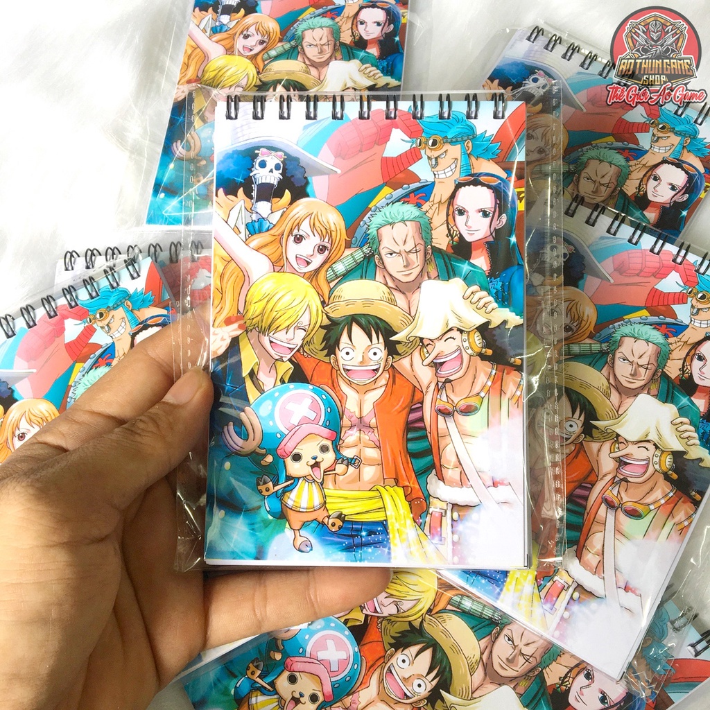 Sổ tay One Piece Nhóm Luffy Mũ Rơm, Zoro, Sanji, usopp, chopper, Nami, Robin, Franky, Brook (AoThunGameVn)