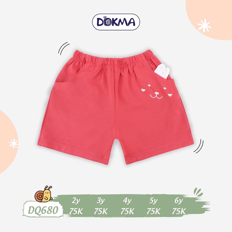 DQ680 Quần đùi bé gái Dokma tai thỏ (2-6T)