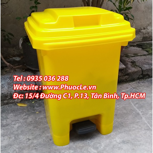 Thùng rác bằng nhựa 60 lít chân đạp