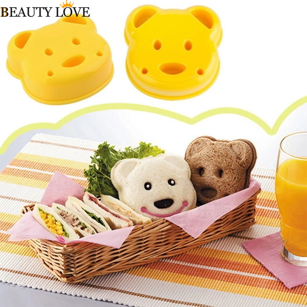 Khuôn Cắt Bánh Mì Sandwich / Bánh Quy Dập Nổi Hình Gấu Nhỏ Dễ Thương DIY