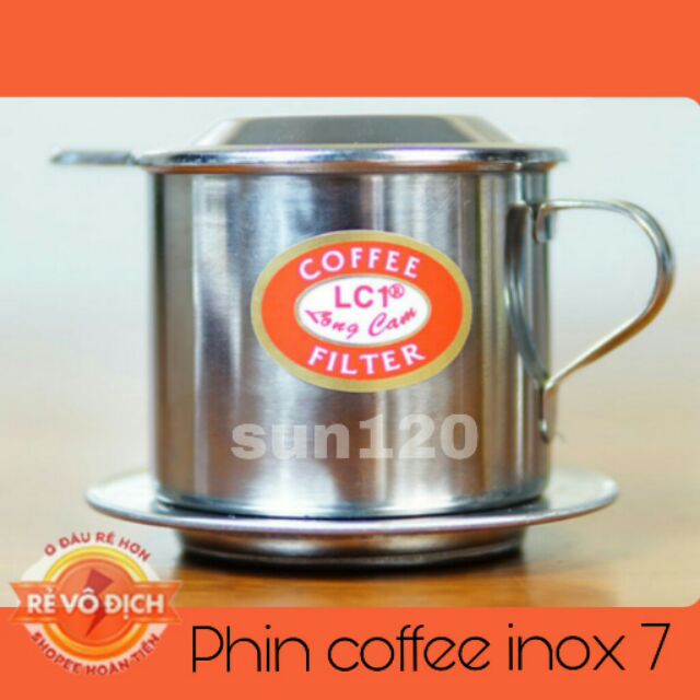 Phin cà phê inox 7Q lưới gài Long Cam hàng loại I | phin cafe | coffee filter