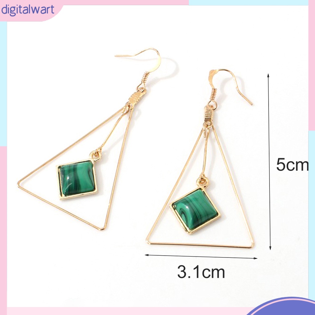 Đôi bông tai dáng dài hình tam giác đính đá độc đáo thời trang cho nữ