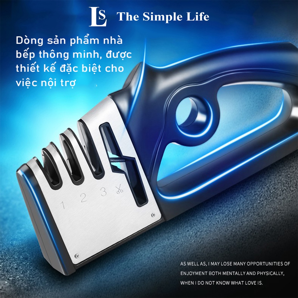 Dụng cụ mài dao 4 lớp, máy mài dao kéo cầm tay 4 khe mài siêu bén, cao cấp, đa chức năng Coco Shangjia [CHÍNH HÃNG]