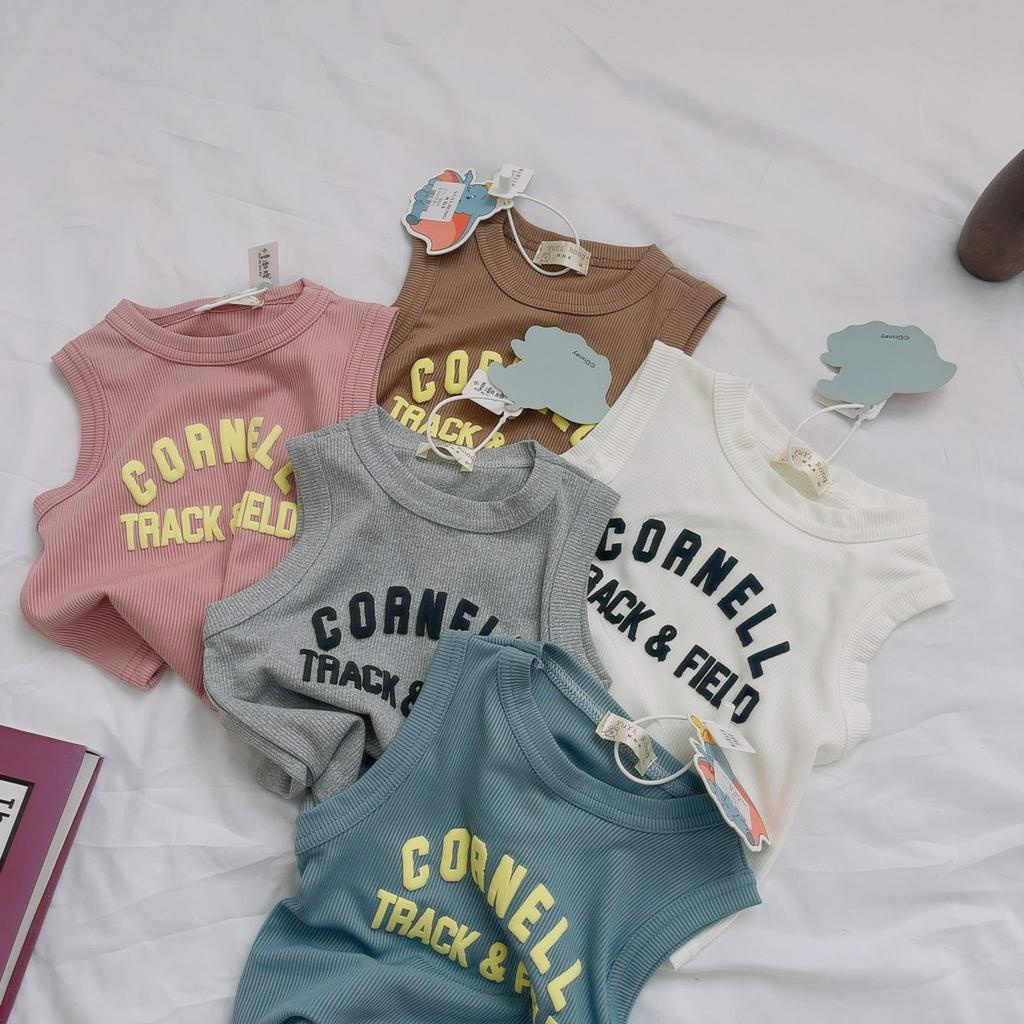 Áo ba lỗ bé trai, bé gái, áo ba lỗ Basic chất tăm lạnh Quảng châu xịn xò mát lạnh cho bé 6-26kg