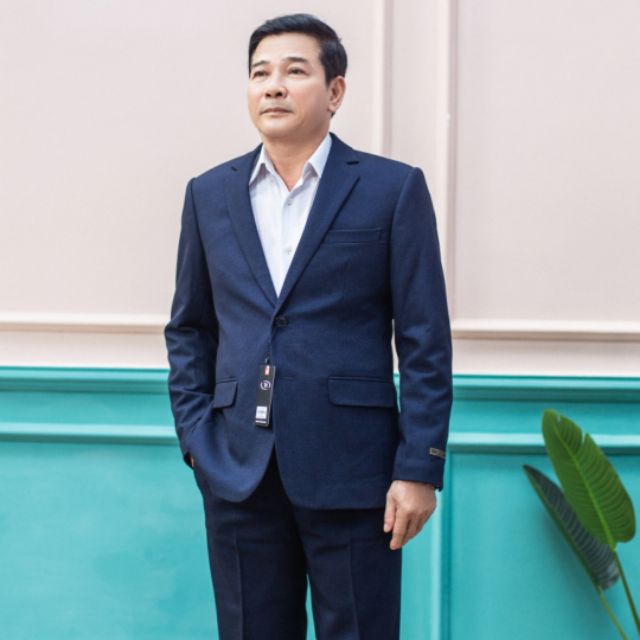 Bộ Vest nam trung tuổi 🔥 HÀNG CAO CẤP 🔥 bộ com lê màu xanh tím than chất liệu cao cấp không nhăn, bai xù