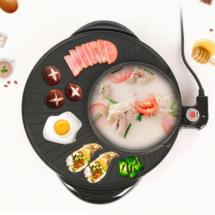 Bếp lẩu nướng BBQ tròn đa năng 2 in 1