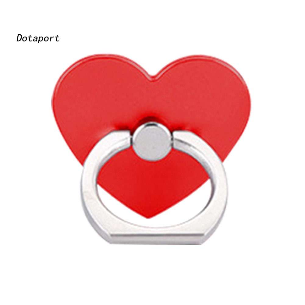 Dota_360º Rotatable Heart Shape Finger Ring Grip Mobile Phone Stand Holder Universal
