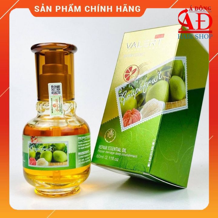 [+Tặng mũ trùm] Tinh dầu bưởi dưỡng bóng tóc Grapefruit Valert chính hãng repair Oil 60ml