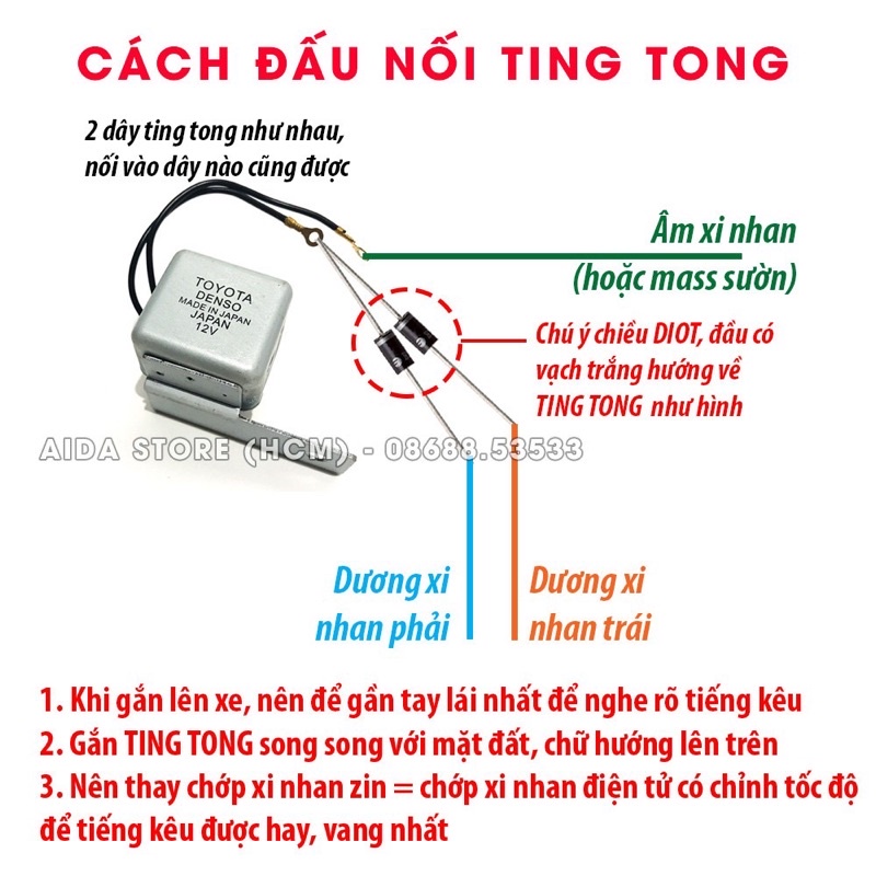 Cục ting tong kèm 2 diode