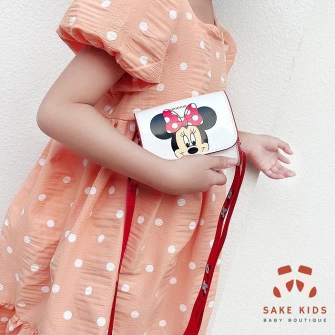 Túi hộp Mickey cho bé gái - Túi đeo bé gái có hình chuột Mini màu đen trắng MIN01