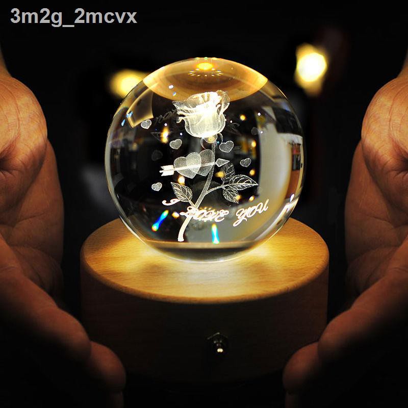 ◄Hộp nhạc Quả cầu pha lê 3D phát sáng xoay quà Giáng sinh cho bạn gái nhật Ngày lễ tình nhân 520 của Trung Quốc