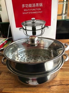 NỒI HẤP 3 TẦNG INOX 1 ĐÁY