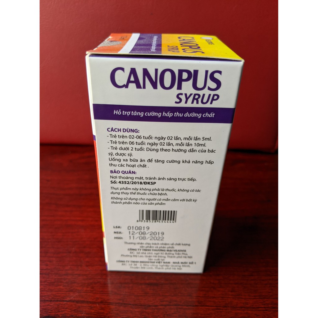 Siro hỗ trợ tăng cường hấp thu dưỡng chất, nâng cao sức đề kháng, giúp trẻ ăn ngon CANOPUS 125ml