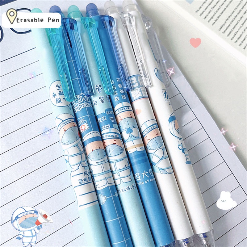 Bút Mực Gel Ngòi 0.5mm Họa Tiết Hoạt Hình Có Thể Xóa Được