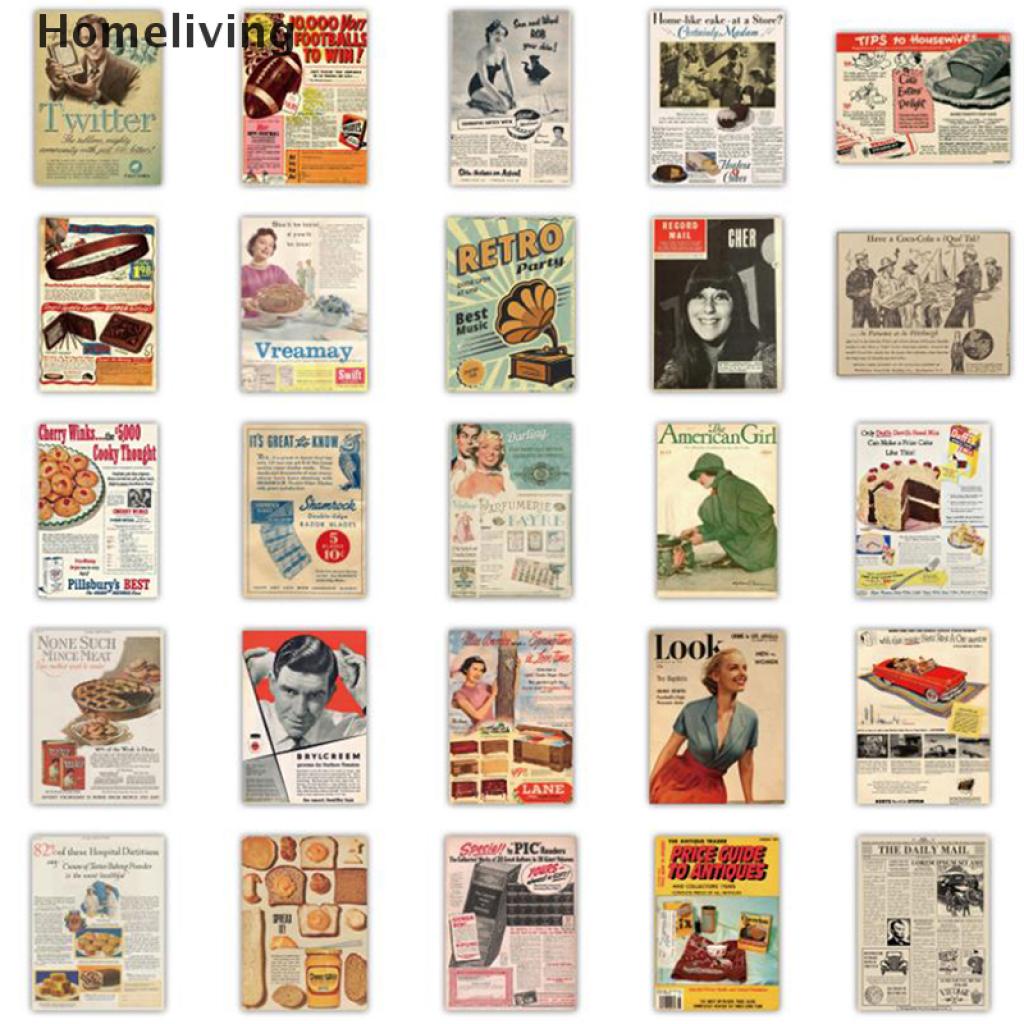 Bộ 50 Miếng Dán Trang Trí Nón Bảo Hiểm / Đàn Ghi Ta Phong Cách Âu Mỹ Cổ Điển