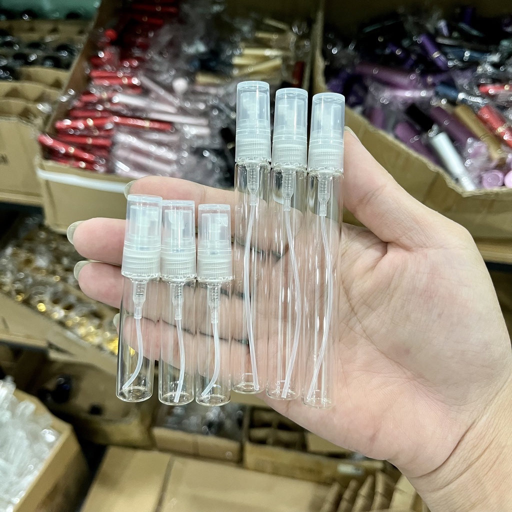 COMBO Từ 50-100 Lọ = Chai đựng Nước Hoa Thủy Trong Suốt Nắp Nhựa-Dung Tích 10ML