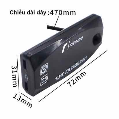 Đồng hồ báo volt bình cho xe máy 2 chế độ hiển thị Time + Volt