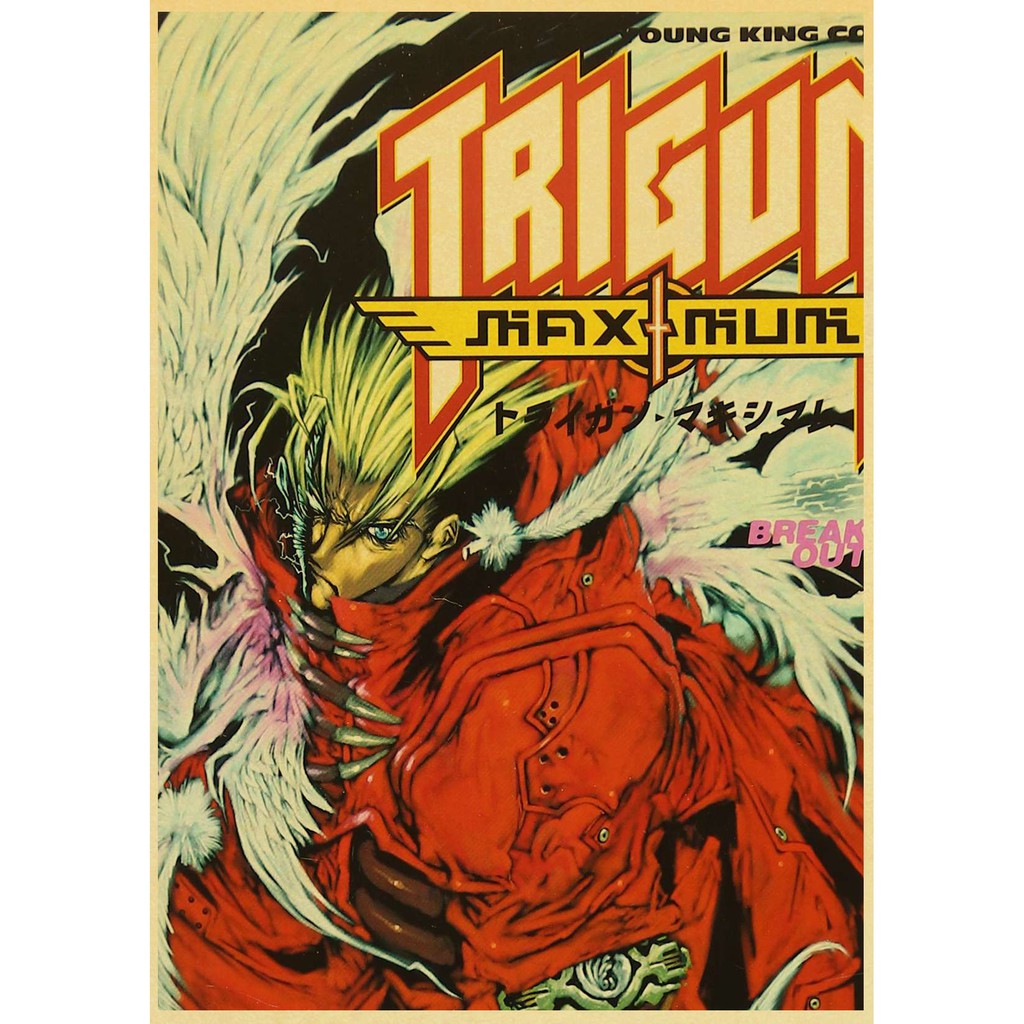 Poster Anime Trigun Phong Cách Retro Kích Thước 42x30cm