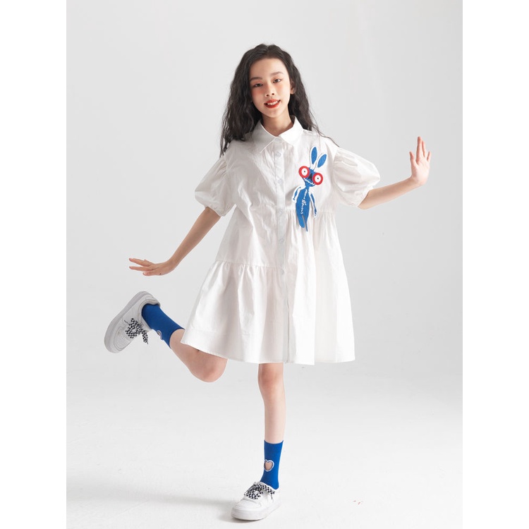 Đầm Công Chúa polo Cotton Nguyên Chất Thêu Họa Tiết Phong Cách Mới Mùa Hè Cho Bé Gái