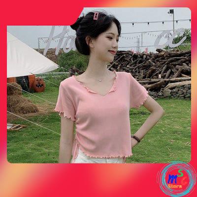 Ms.C HotSale！ ✧Mùa Xuân Mỏng Ngắn Dây Kéo Áo Khoác Gió Nhẹ Nhàng Đan Áo Thun Ngắn Tay♬