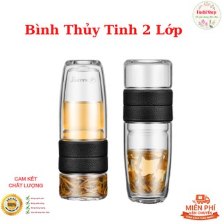 [Sale shock] Bình thủy tinh 2 lớp cao cấp kèm nắp lọc trà inox 304