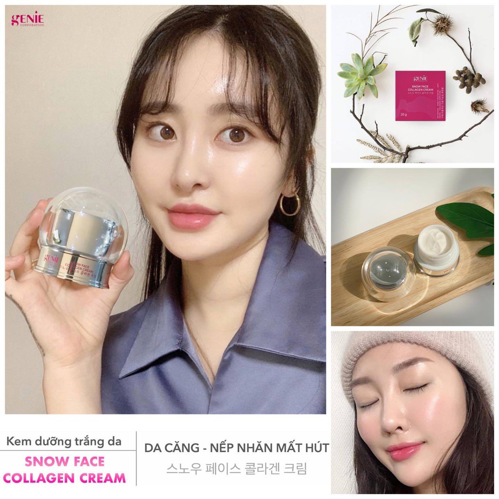 Kem  Ốc Sên Genie Collage Snow Face Hàn Quốc Cấp Ẩm Dưỡng Trắng Da