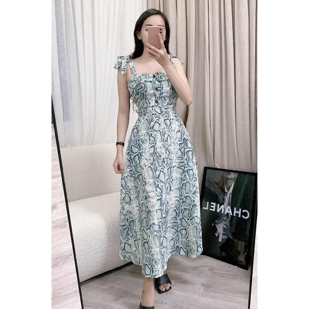 [ẢNH VIDEO THẬT] Đầm Maxi 2 dây xòe, da rắn da, Hot Girl, sang chảnh, xòe dài, đi biển, du lịch, đi chơi, cá tính, Hoa | BigBuy360 - bigbuy360.vn
