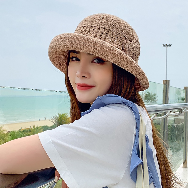 Mũ tai bèo vải xô mỏng chống nắng màu trơn thời trang mùa hè cho nữ