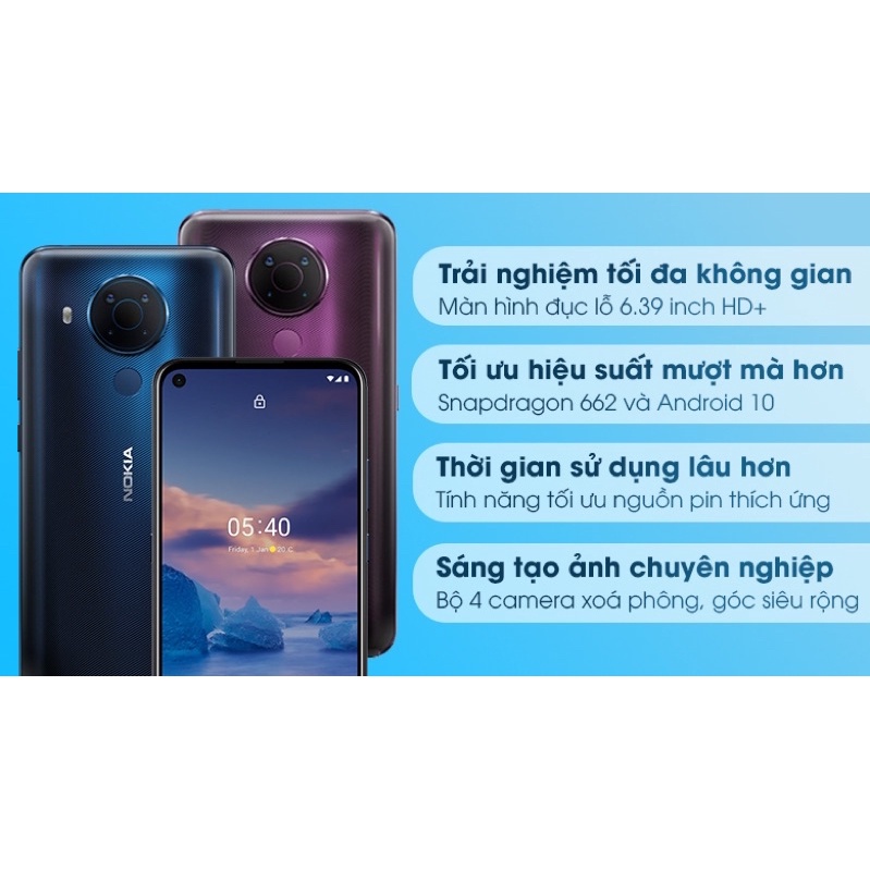 Điện thoại Nokia 5.4 ram 4 bộ nhớ 64g bin 4000mah
