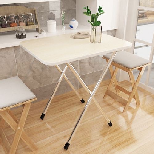 Bàn ăn gấp chân cao 50 cm gia đình căn hộ nhỏ tròn vuông gỗ 80cm