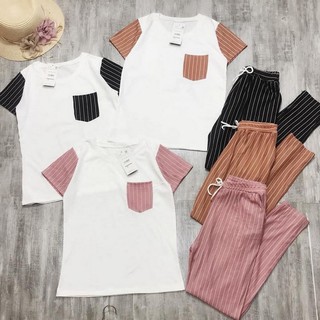 Set bộ đũi kẻ phối túi đẹp